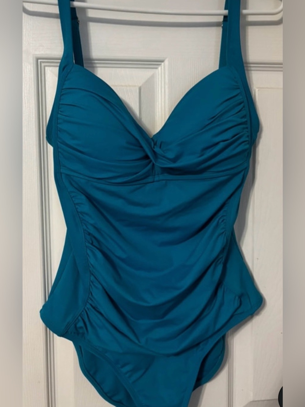 Liz Claiborne Teal Ruched One-Piece Swimsuit - Women Swim